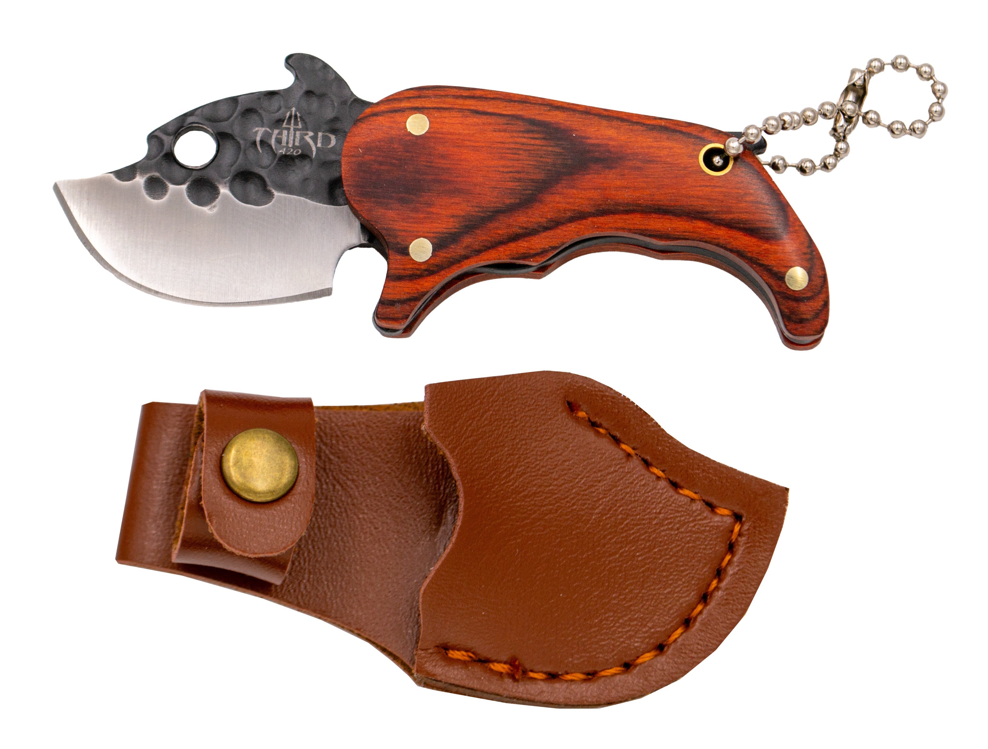 Third K2481 420 Steel Knife with Pakkawood Handle and Sheath