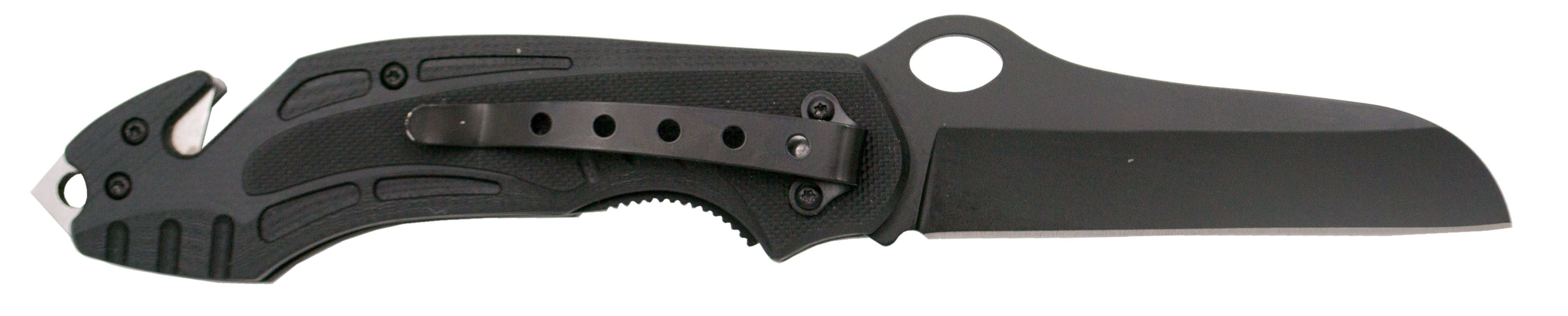 Navaja de Rescate Third G10 Negra con Sierra y Rompevidrios