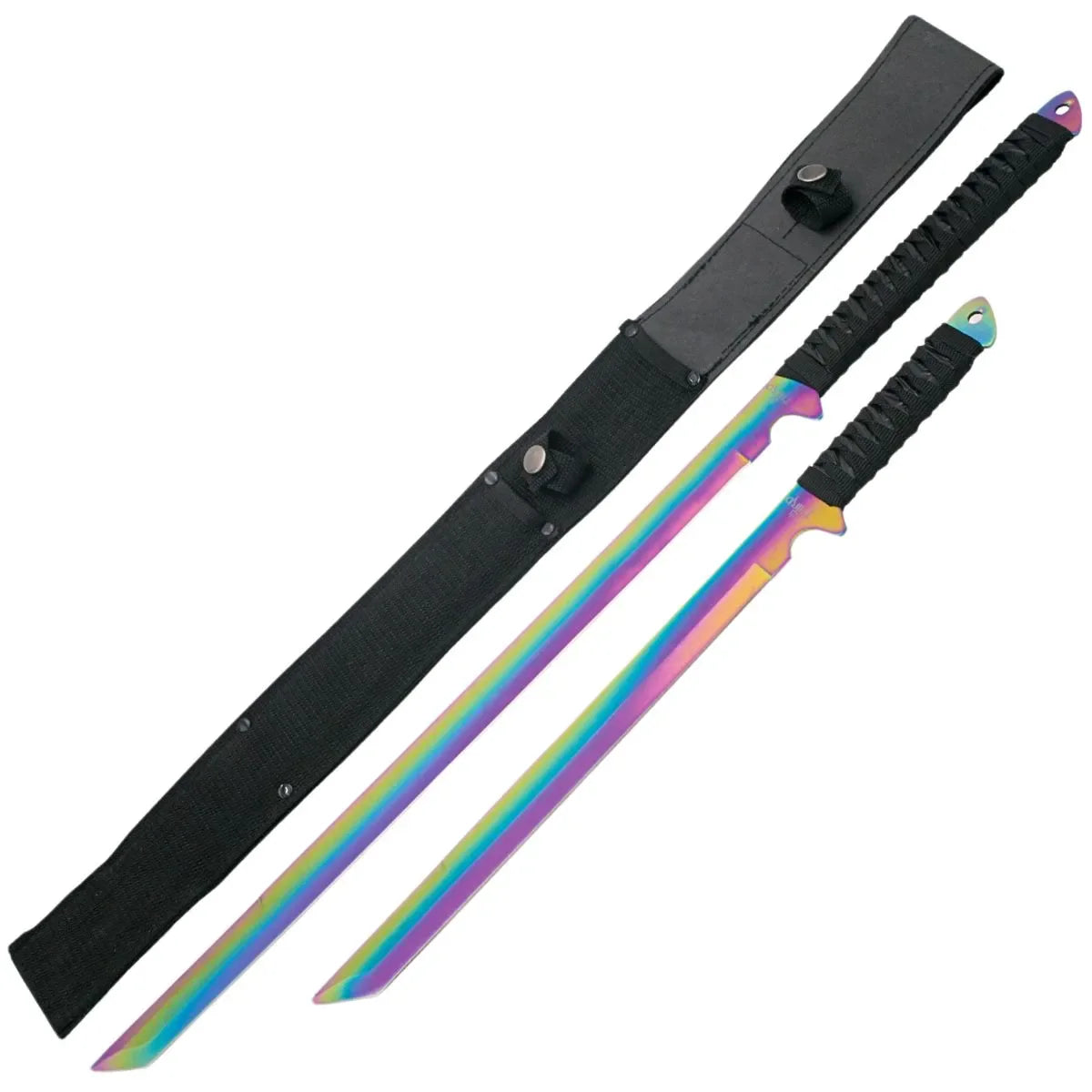 Set de Dos Machetes Third con Hoja Rainbow Bañada en Titanio