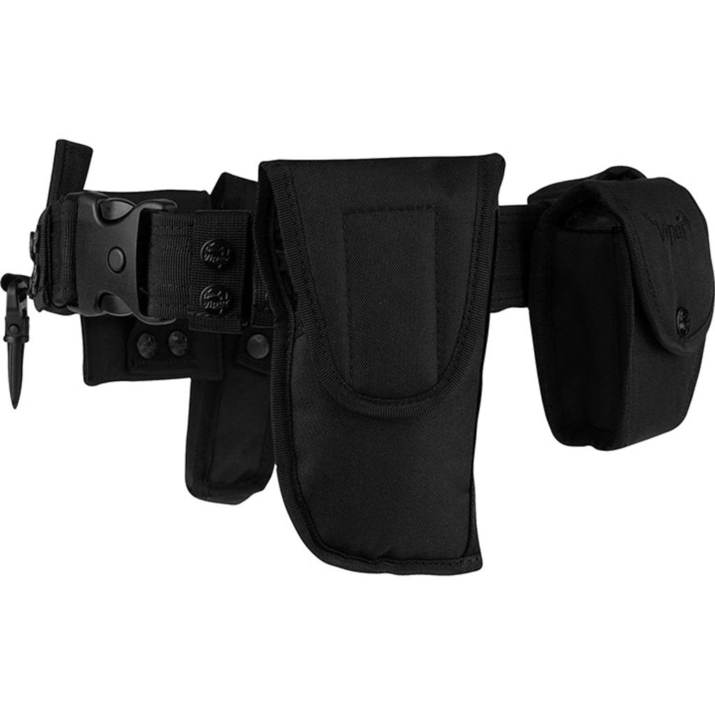 Cinturón SECURITY VIPER negro con 6 fundas (esposas, spray, documentos, llaves, cargadores)