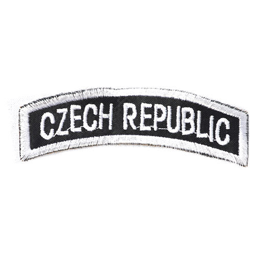 Nášivka domovenka oblouček CZECH REPUBLIC - černobílý, parche blanco y negro