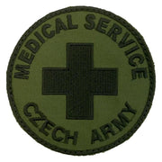 Parche MEDICAL SERVICE Ejército Checo con velcro, versión de campo, diámetro aprox. 90 mm