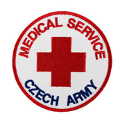 Parche MEDICAL SERVICE del ejército checo en color, bordado de alta calidad con velcro VELCRO, diámetro aprox. 90 mm