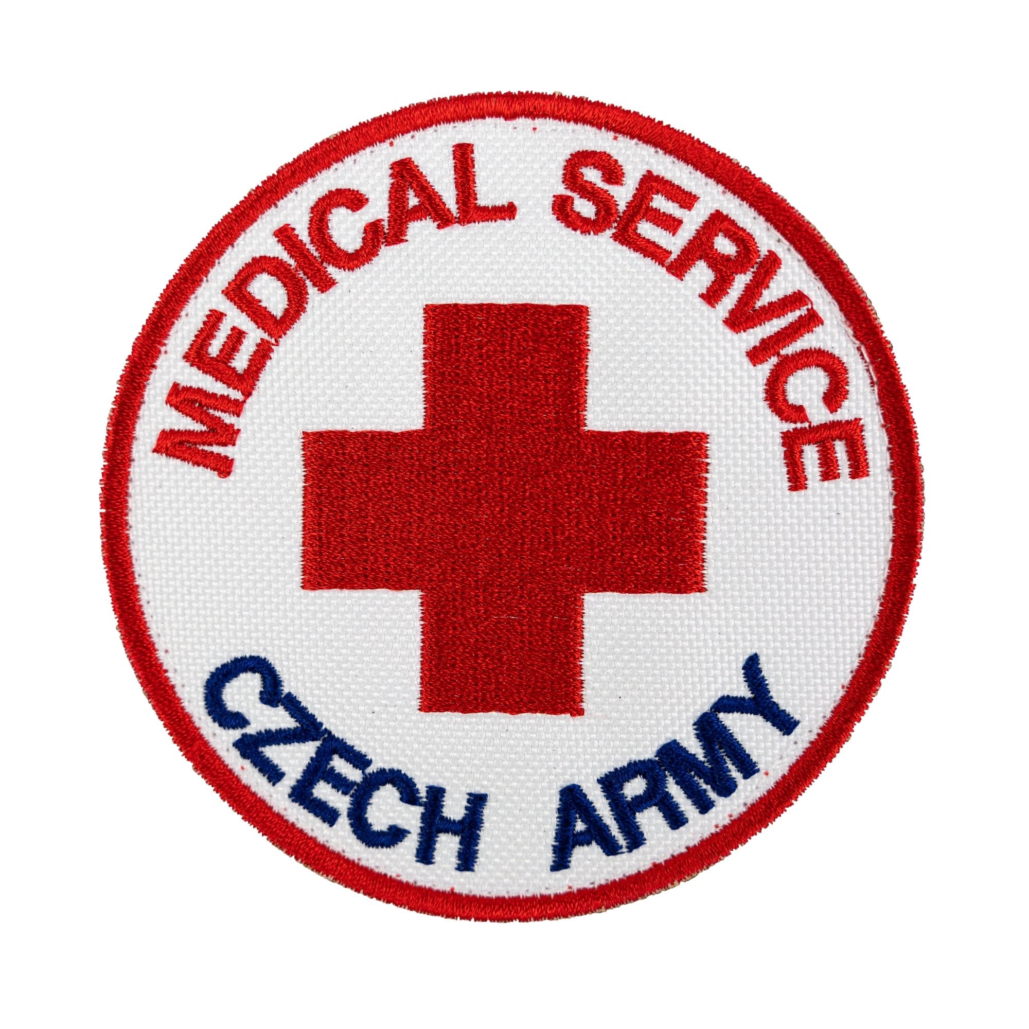 Parche MEDICAL SERVICE del ejército checo en color, bordado de alta calidad con velcro VELCRO, diámetro aprox. 90 mm