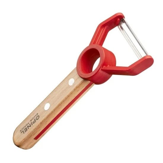 Set de cocina infantil Opinel rojo con cuchillo, pelador y protector de dedos
