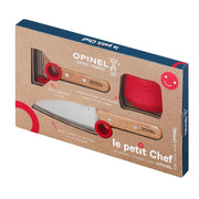 Set de cocina infantil Opinel rojo con cuchillo, pelador y protector de dedos