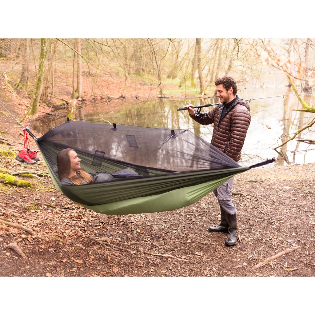 Hamaca MOSKITO TRAVELLER THERMO con mosquitera y compartimento para colchoneta