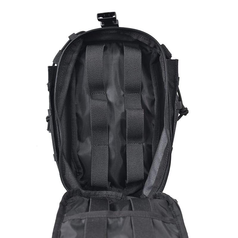 Funda para botiquín A2FK MOLLE INDITAK negra con bolsillos laterales y cintas elásticas internas