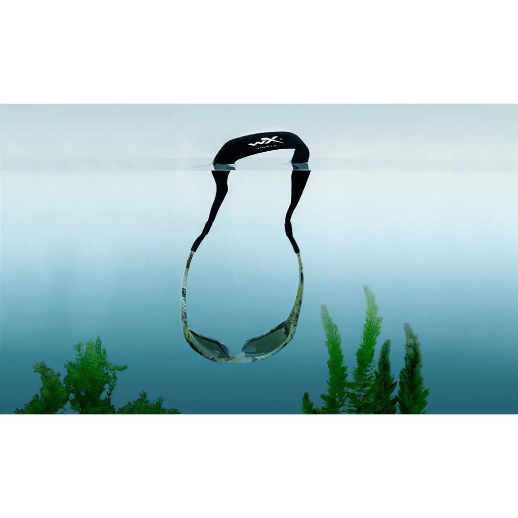 Correa flotante negra para gafas Wiley X en neopreno
