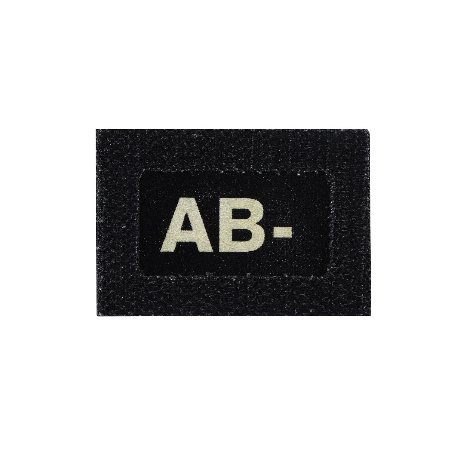 Parche GLIND TAPE indicador grupo sanguíneo AB- 40 x 28 mm con borde de velcro reversible