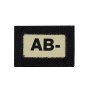 Parche GLIND TAPE indicador grupo sanguíneo AB- 40 x 28 mm con borde de velcro reversible