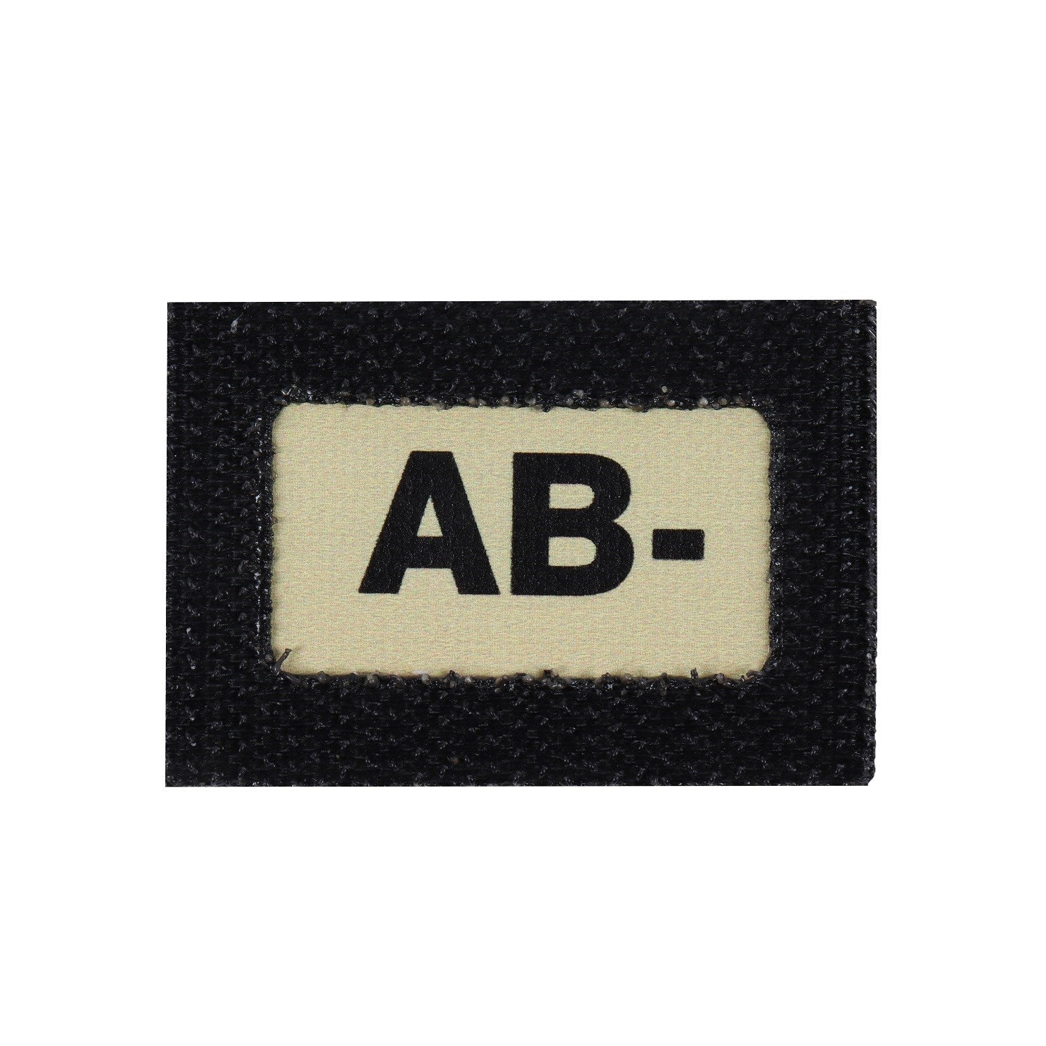 Parche GLIND TAPE indicador grupo sanguíneo AB- 40 x 28 mm con borde de velcro reversible