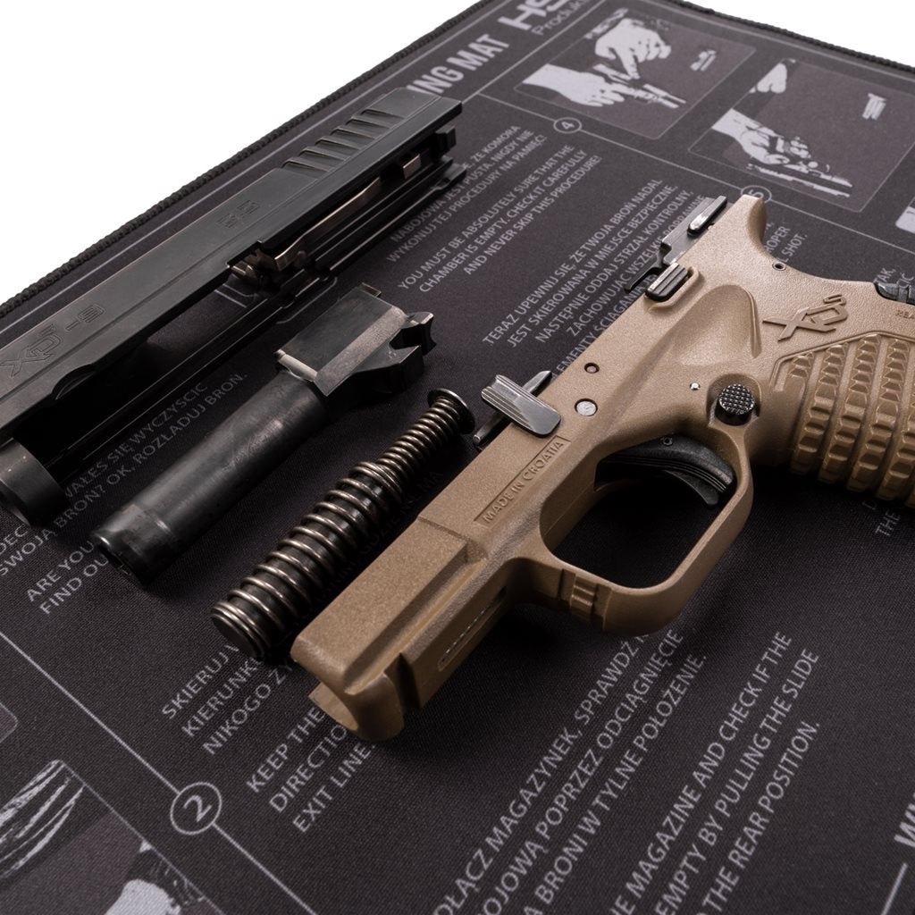 Alfombrilla de trabajo GUN de goma negra para limpieza y mantenimiento de armas