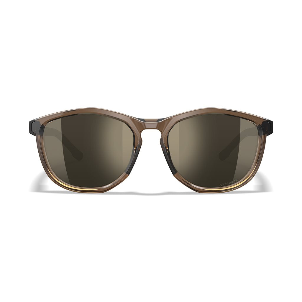 Gafas WX BRAVO CAPTIVATE marco negro/tan con protectores laterales desmontables