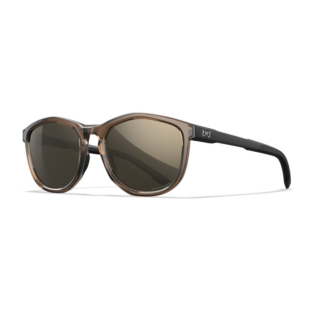 Gafas WX BRAVO CAPTIVATE marco negro/tan con protectores laterales desmontables