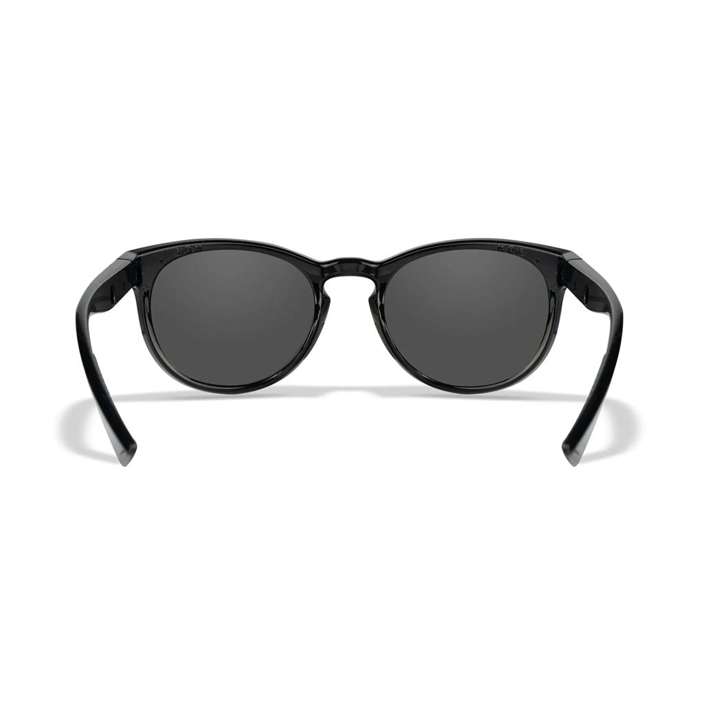 Gafas de tiro femeninas WX COVERT con montura negra y lentes ahumadas