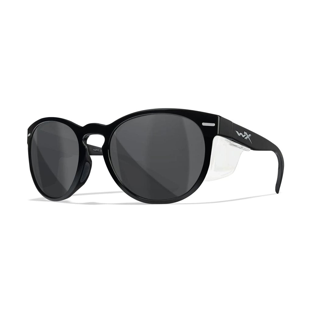 Gafas de tiro femeninas WX COVERT con montura negra y lentes ahumadas