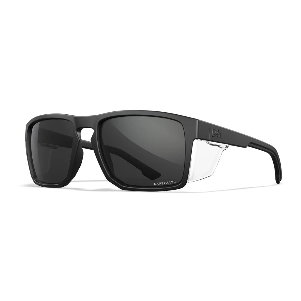 Gafas tácticas WX FOUNDER CAPTIVATE marco negro con lentes ahumadas y puente nasal gomado