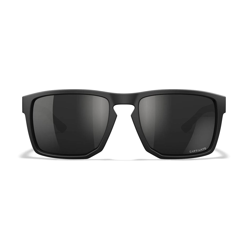 Gafas tácticas Wiley X con montura negra y lentes polarizadas CAPTIVATE