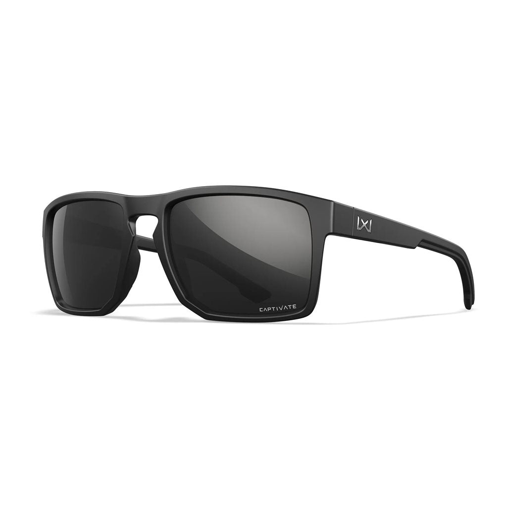 Gafas tácticas Wiley X con montura negra y lentes polarizadas CAPTIVATE