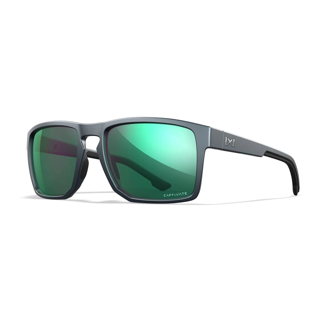 Gafas Wiley X Founder CAPTIVATE montura negra lentes verdes polarizadas