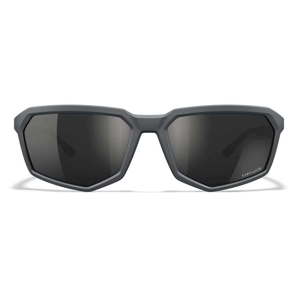 Gafas de tiro WX RECON CAPTIVATE con montura negra y lentes polarizadas ahumadas