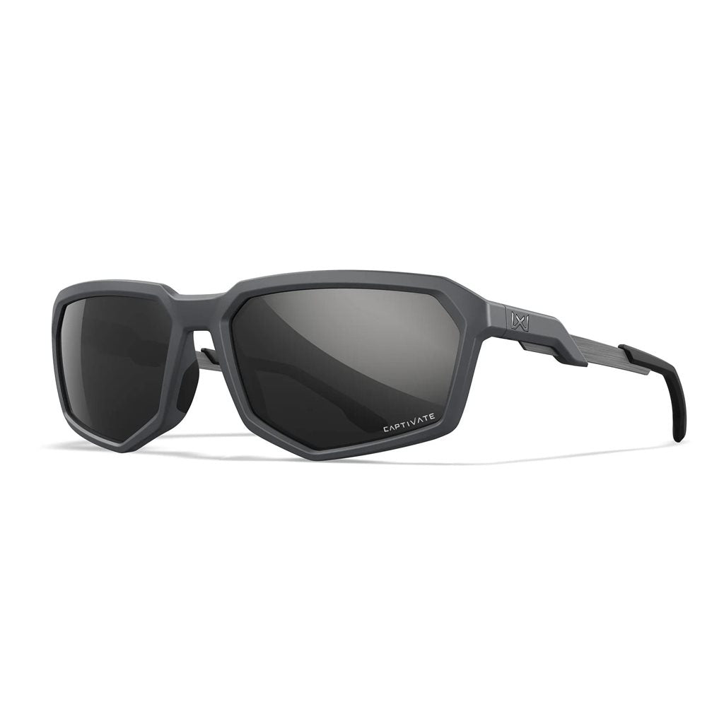 Gafas de tiro WX RECON CAPTIVATE con montura negra y lentes polarizadas ahumadas