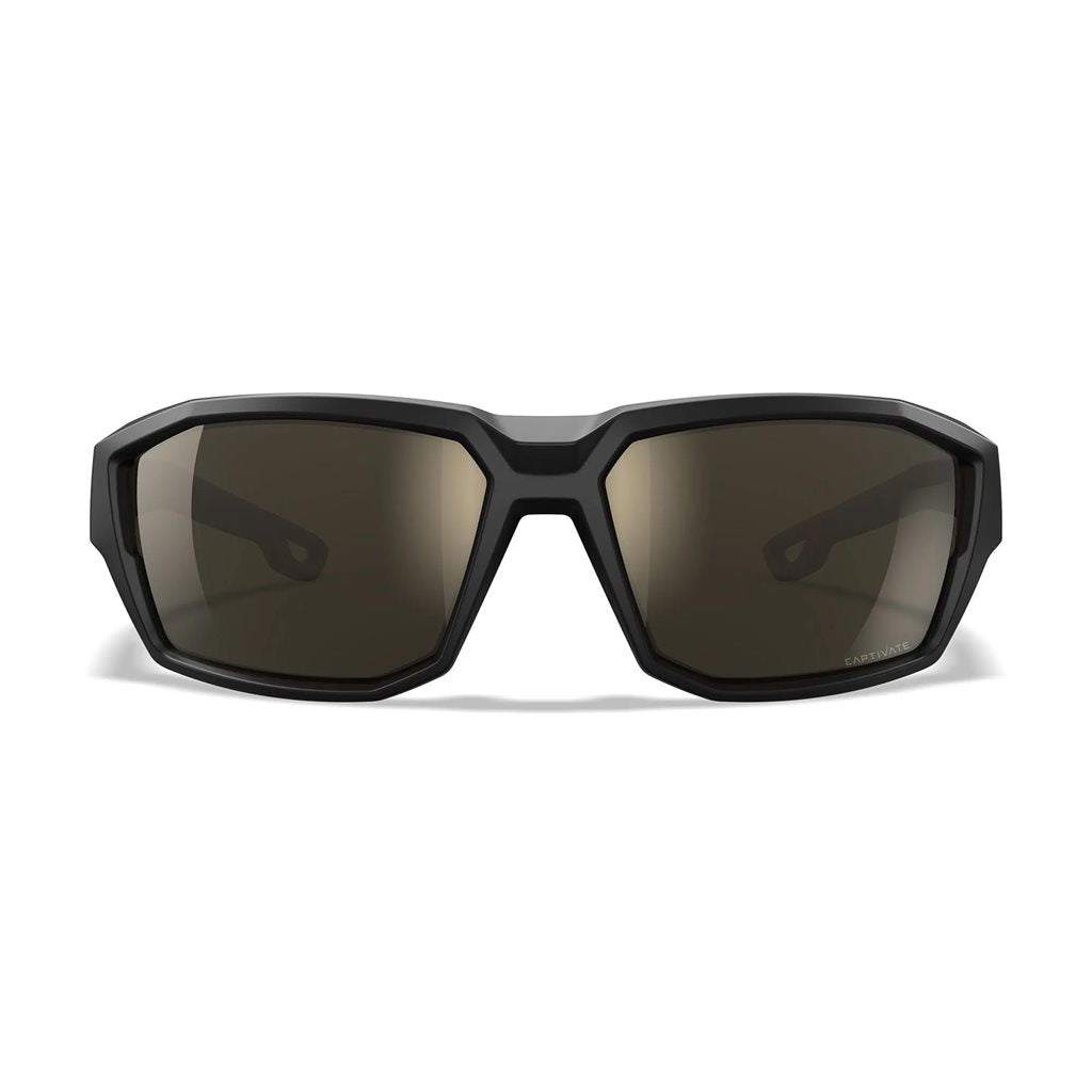Gafas tácticas WX Alpine Captivate con montura negra y lentes polarizadas tungsteno