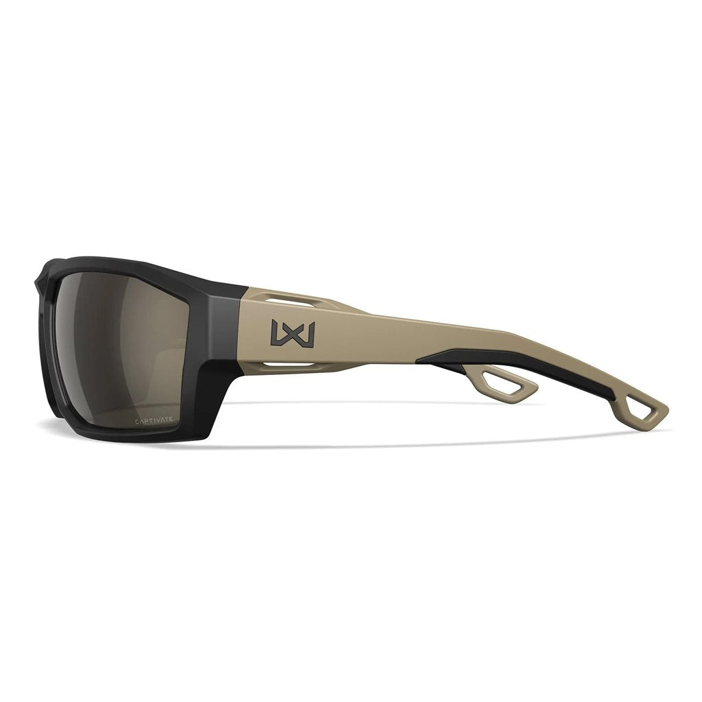 Gafas tácticas WX Alpine Captivate con montura negra y lentes polarizadas tungsteno