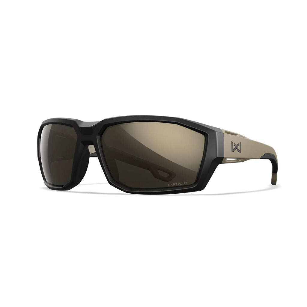 Gafas tácticas WX Alpine Captivate con montura negra y lentes polarizadas tungsteno
