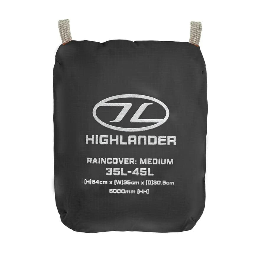 Funda impermeable y cortaviento para mochila 35–45 L, color negro