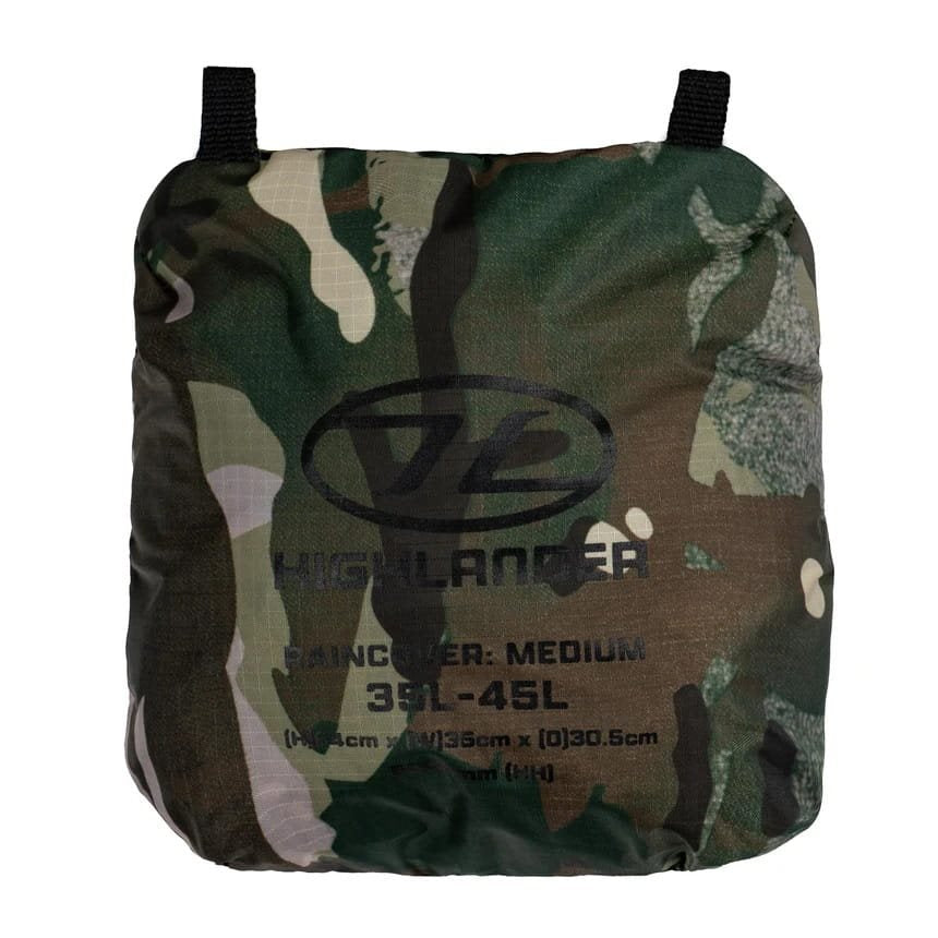 Funda impermeable y cortaviento para mochila 35–45 L, color negro