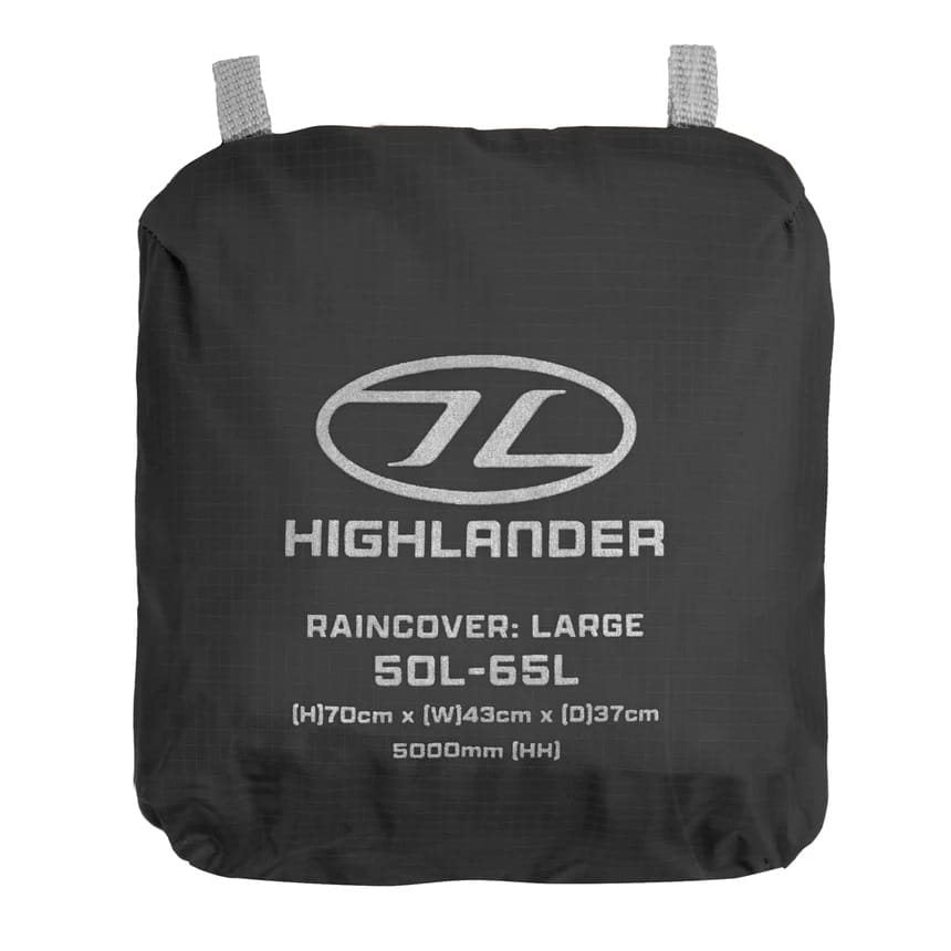 Cubierta impermeable negra para mochila 50–65 L
