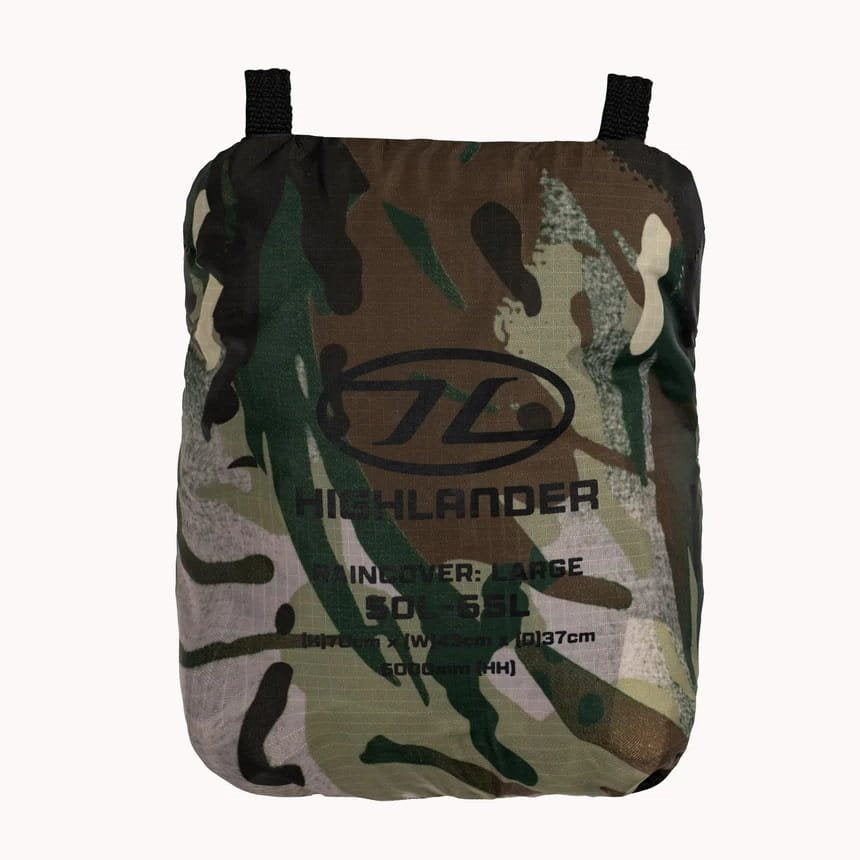 Cubierta impermeable negra para mochila 50–65 L