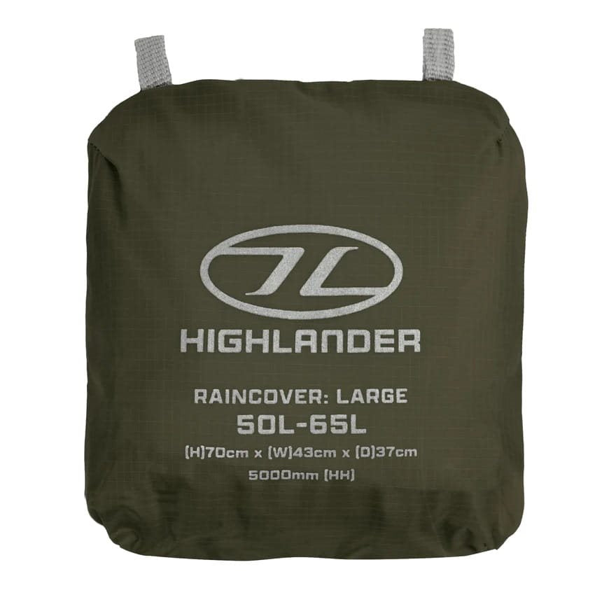Cubierta impermeable negra para mochila 50–65 L