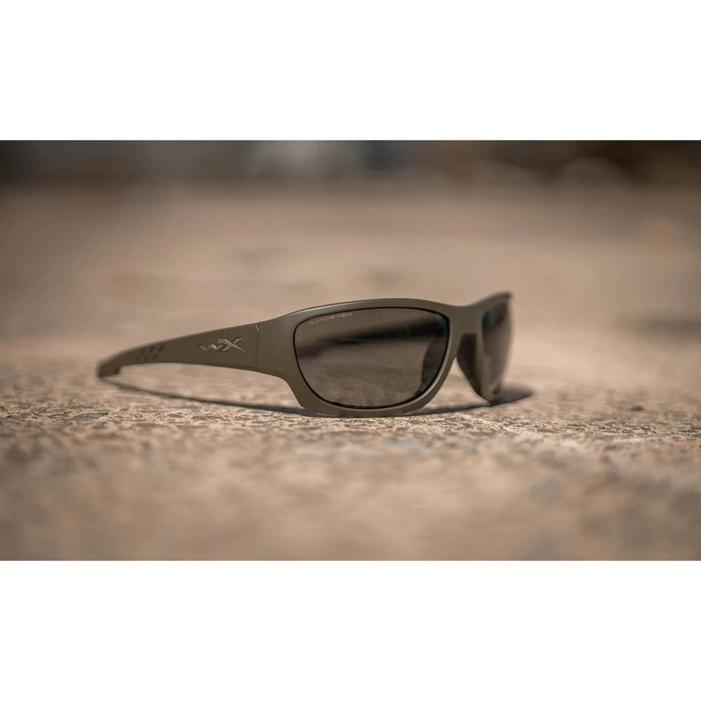 Gafas de tiro WX CLIMB con marco verde y lentes ahumadas