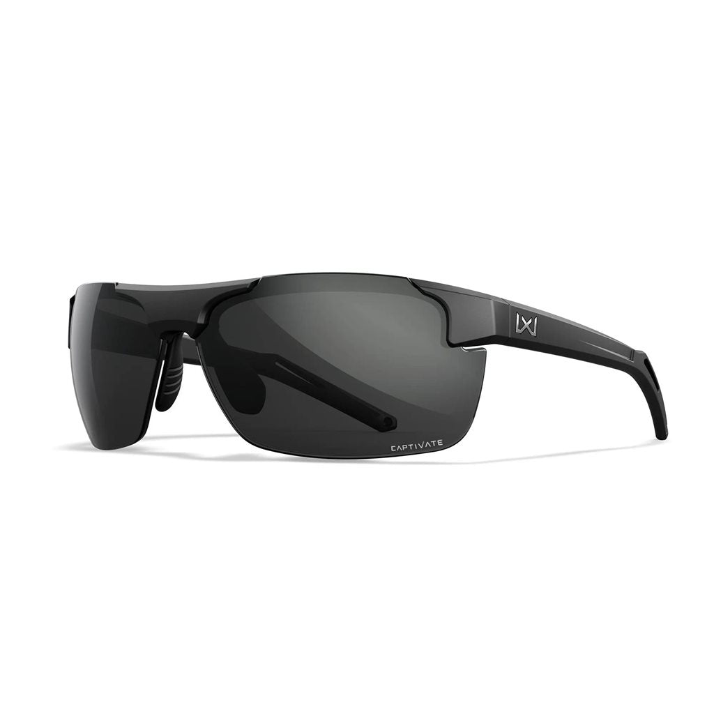 Gafas de tiro WX PRIME CAPTIVATE con marco negro y lentes ahumadas
