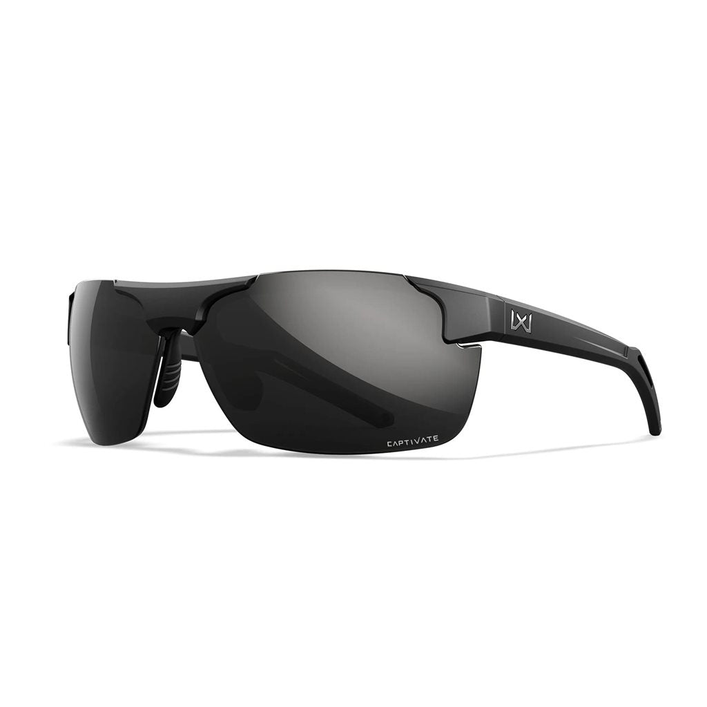 Gafas de tiro WX PRIME CAPTIVATE™ con marco negro y lentes polarizadas