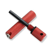 Encendedor AURORA rojo con cuerpo estriado y funda de aluminio