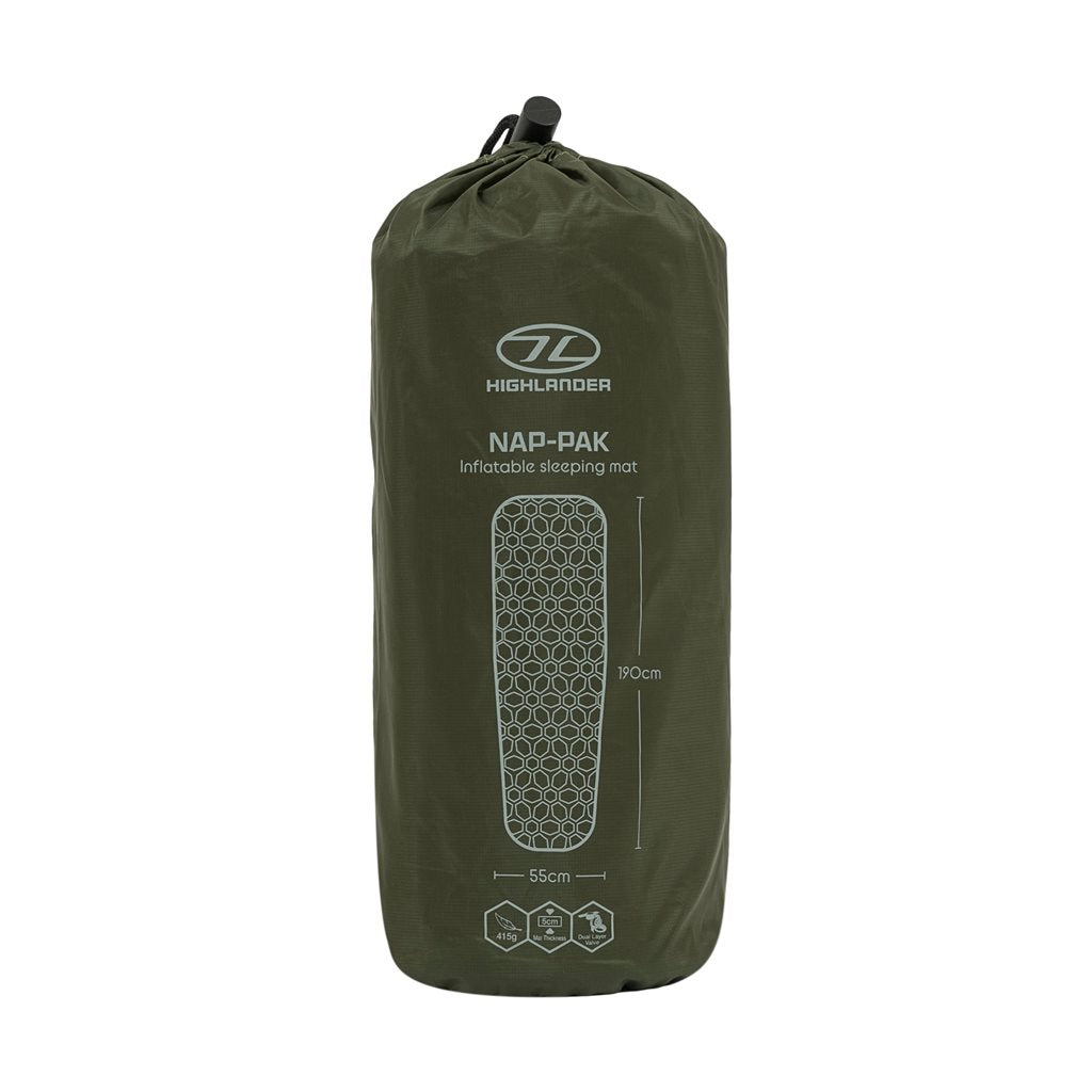 Esterilla inflable NAP-PAK verde HIGHLANDER