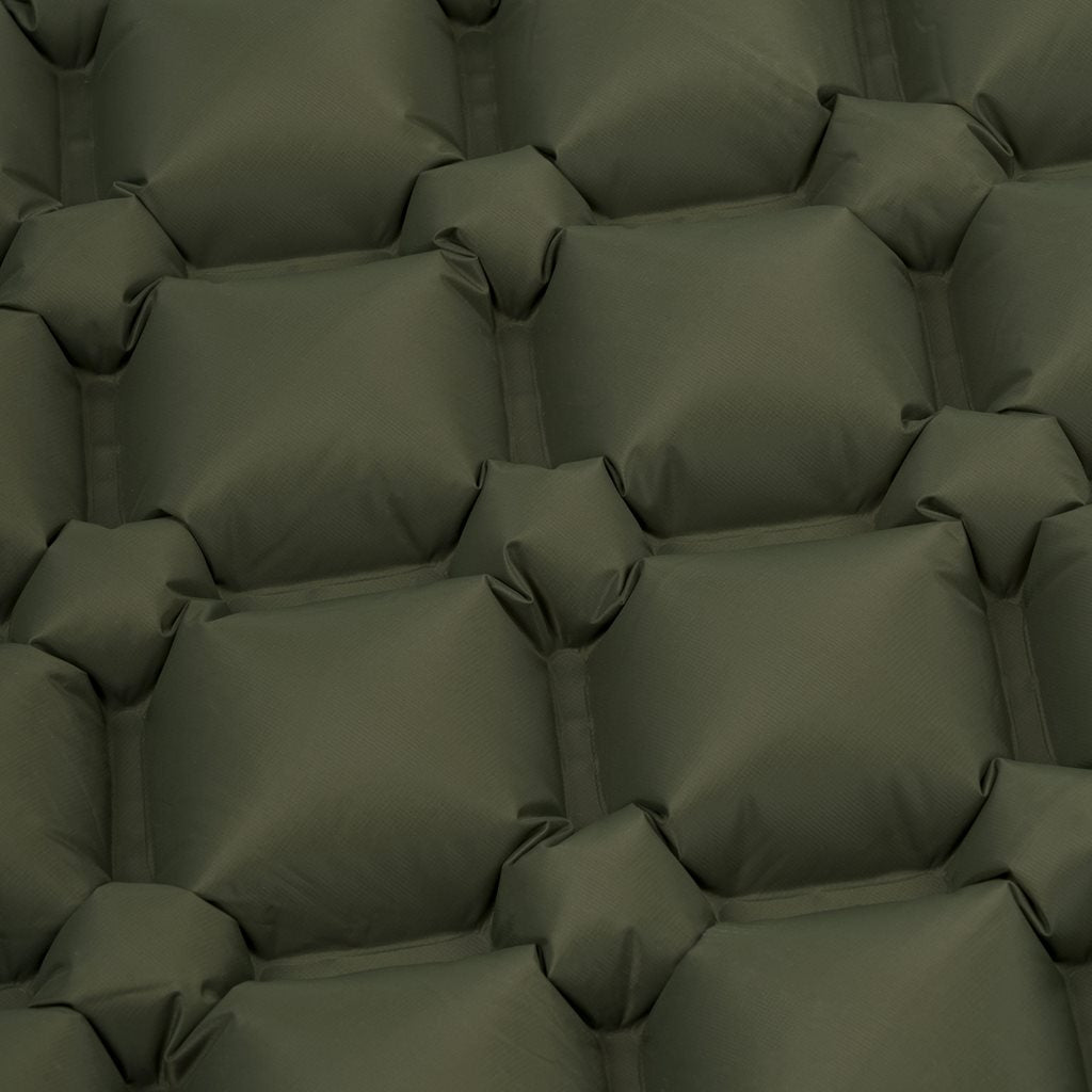 Colchoneta hinchable NAP-PAK PRIMALOFT verde HIGHLANDER, ultraligera, nylon rip-stop con recubrimiento TPU