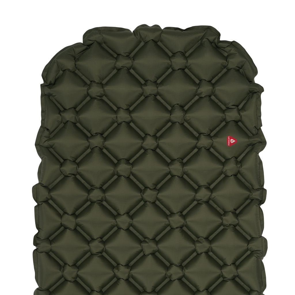 Colchoneta hinchable NAP-PAK PRIMALOFT verde HIGHLANDER, ultraligera, nylon rip-stop con recubrimiento TPU