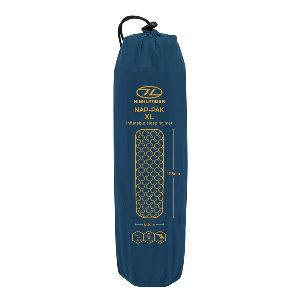 Colchoneta inflable NAP-PAK XL ultraligera HIGHLANDER en funda de transporte