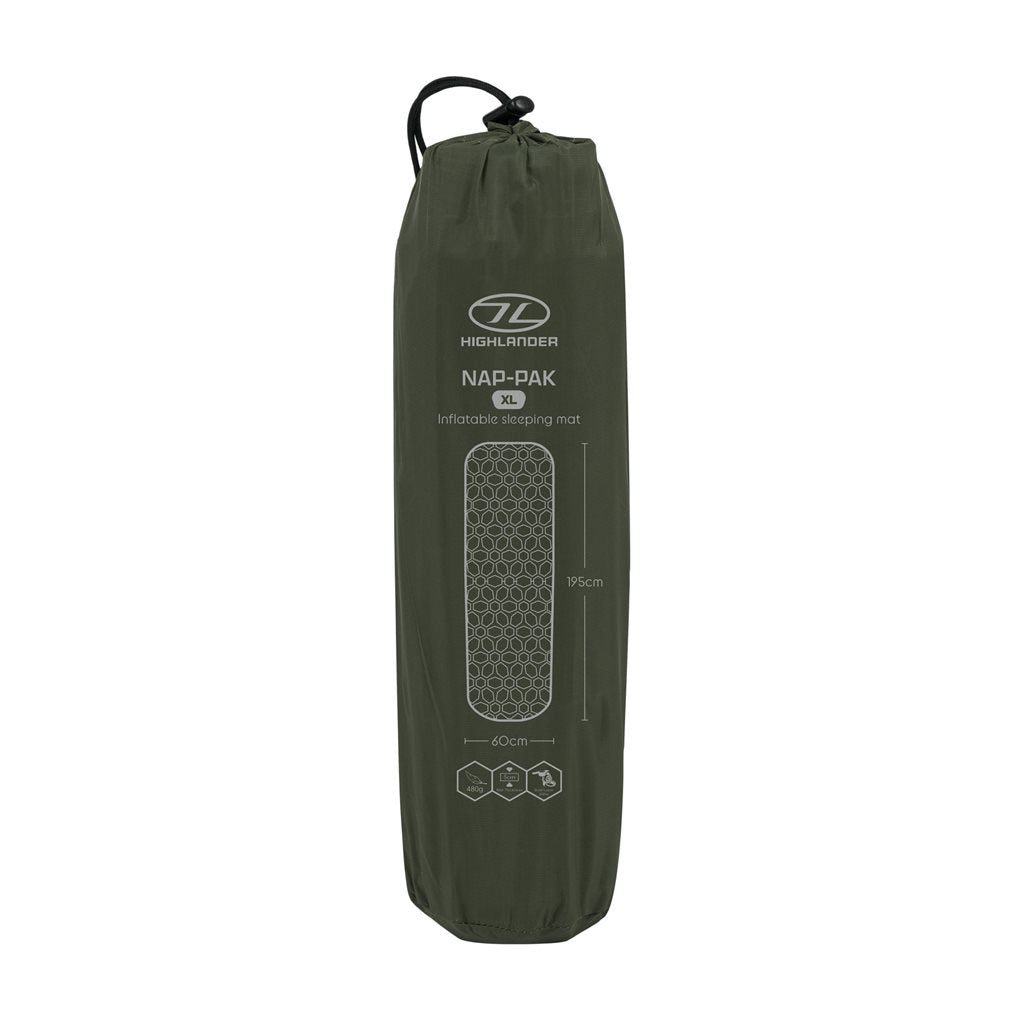 Colchoneta inflable NAP-PAK XL ultraligera HIGHLANDER en funda de transporte