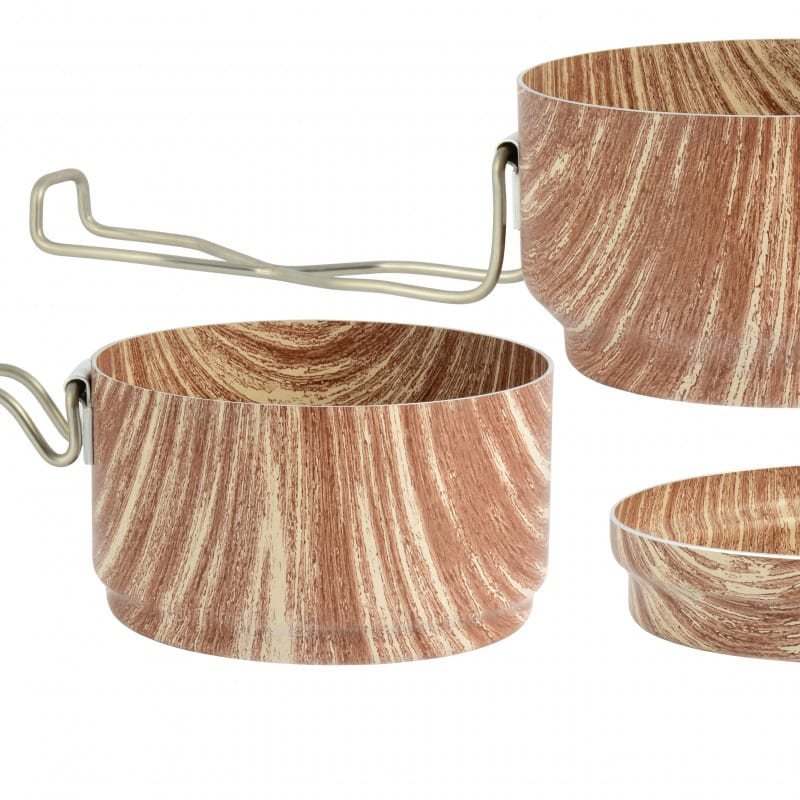 Ešus de aluminio 3 piezas con recubrimiento PTFE WOOD, modelo alb611W