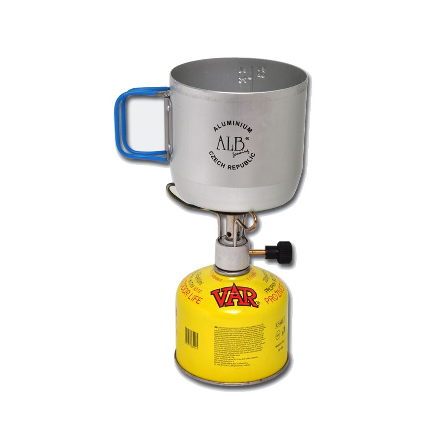 Vajilla MATTERHORN de aluminio anodizado para 1 persona, compatible con cartucho de gas G230 g