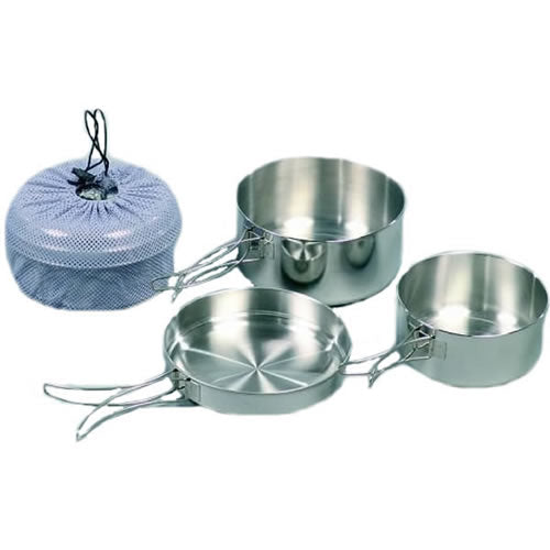 Juego de cocina K2 3 piezas en acero inoxidable con funda
