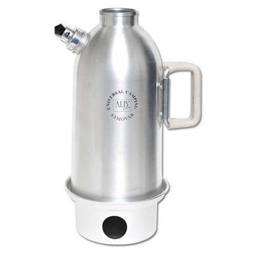 Samovar de camping PRO 1,2 l de aluminio, hervidor portátil para exteriores con silbato