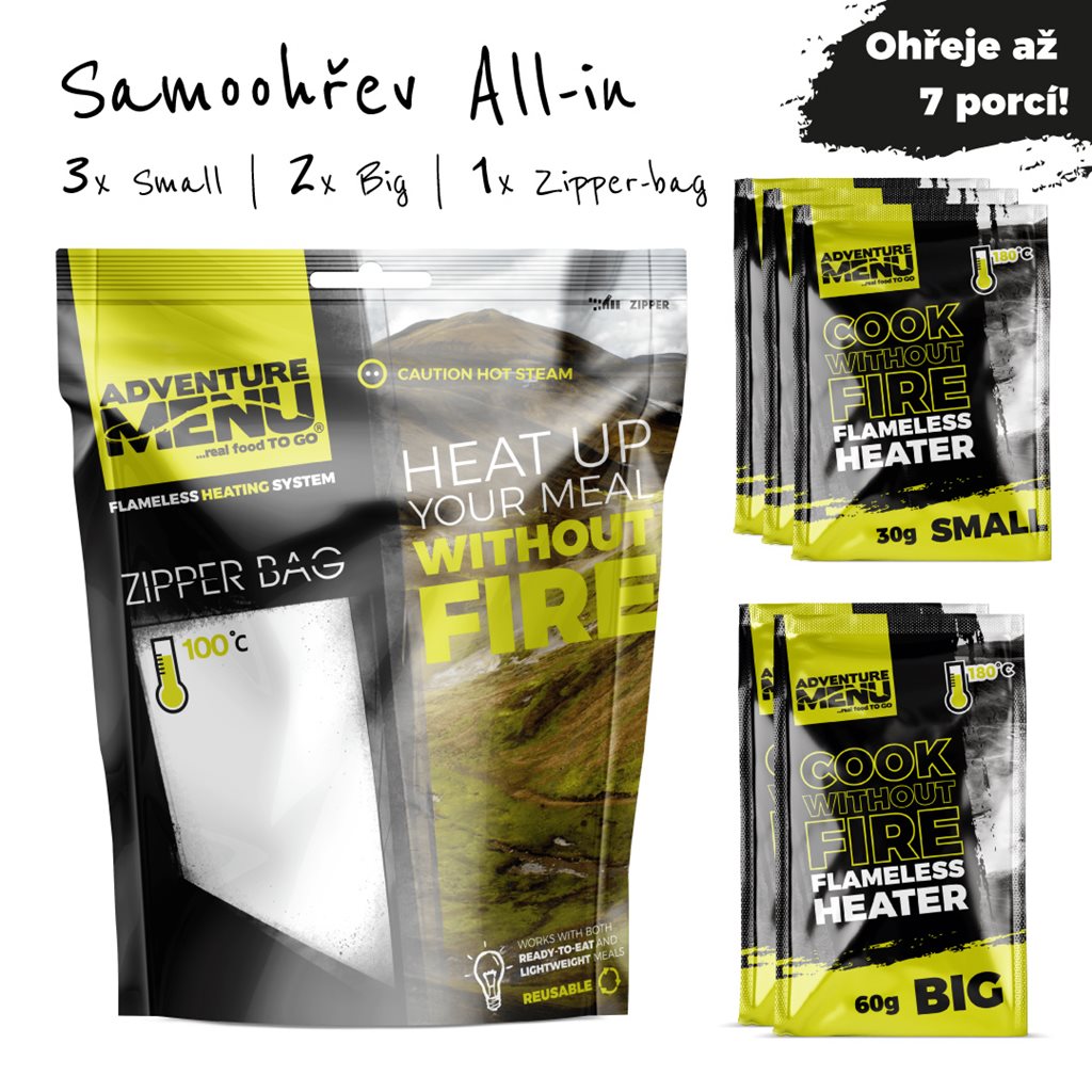 Autocalentador SAMOOHŘEV ALL IN 3x30g+2x60g con bolsa - AdventureMenu ADM