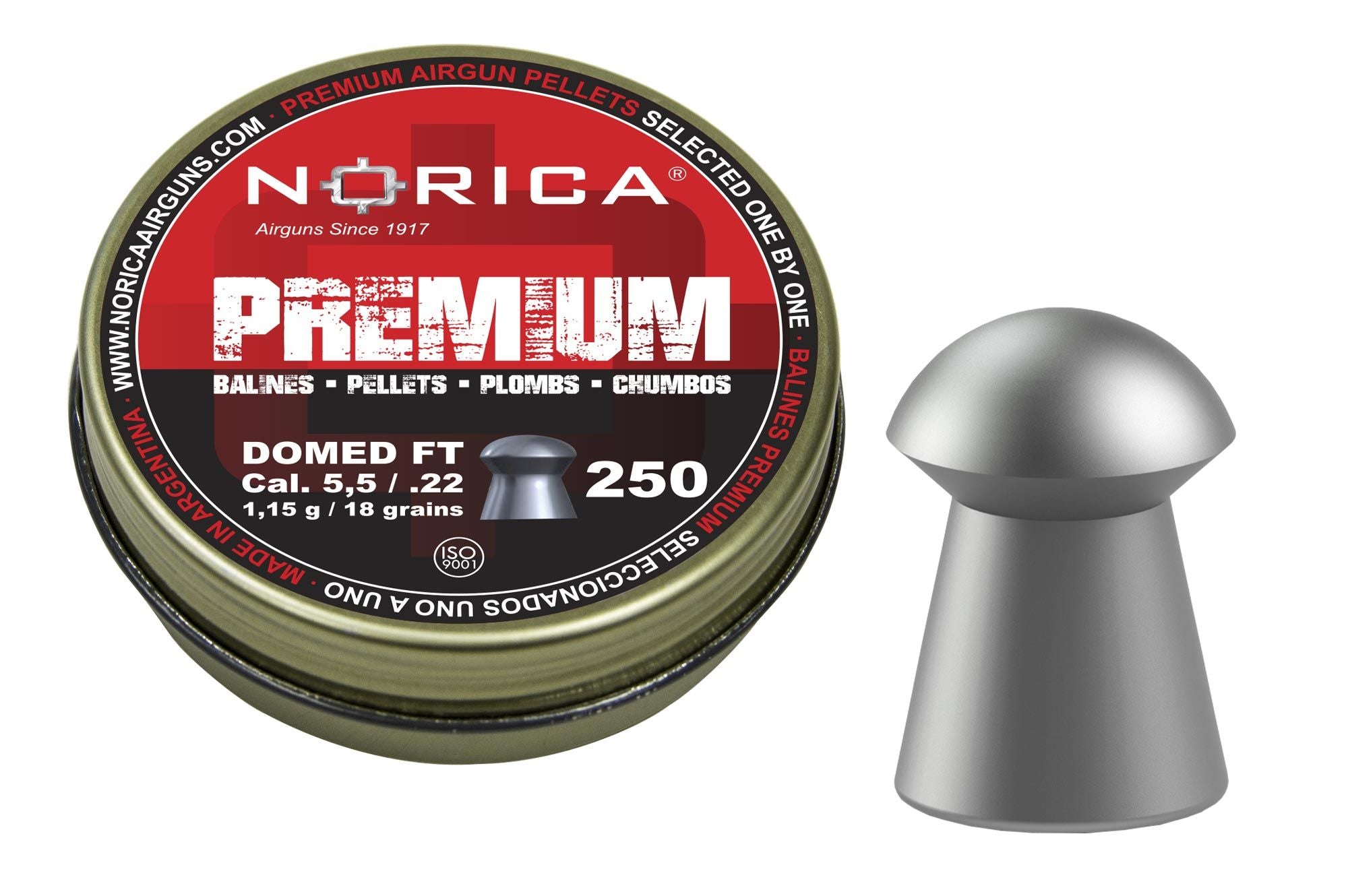 Balines Norica Premium Domed FT 5,5 mm 250 unidades